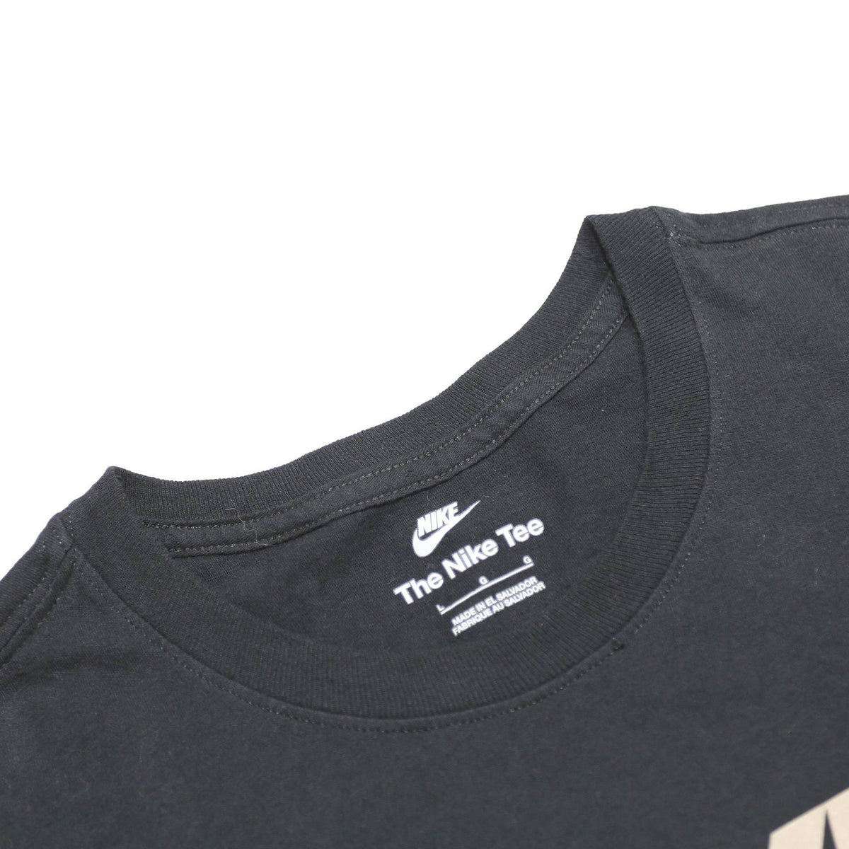 NIKE Mens Black Air Logo Graphic T-Shirt L Short Sleeve Crew Neck Cotton Blend