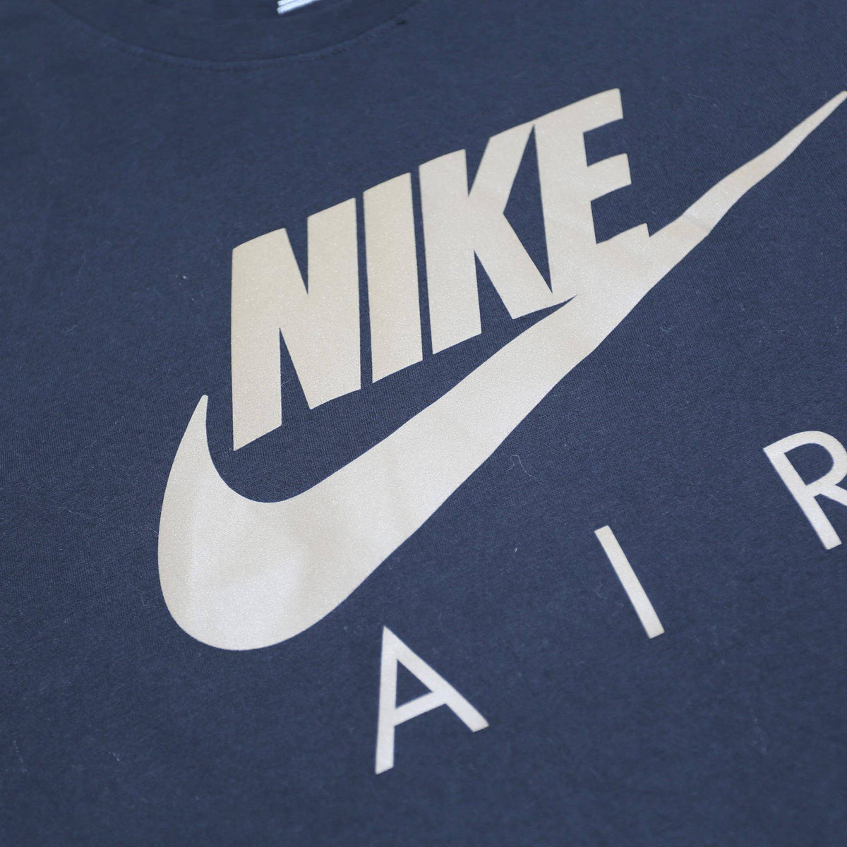 NIKE Mens Black Air Logo Graphic T-Shirt L Short Sleeve Crew Neck Cotton Blend
