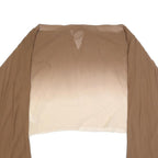 MONSOON Womens Beige & Cream Long Sleeve V-Neck Band Collar Silk Top UK 18 Basic