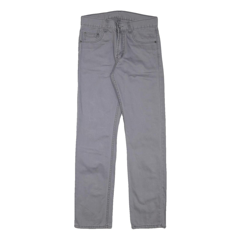 LEE Mens Cotton Blend Grey Regular Straight Trousers W29 L30 Zip Closure Casual