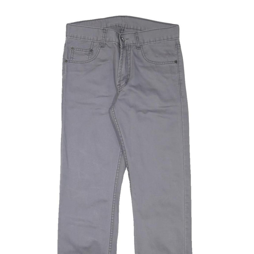 LEE Mens Cotton Blend Grey Regular Straight Trousers W29 L30 Zip Closure Casual