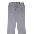 LEE Mens Cotton Blend Grey Regular Straight Trousers W29 L30 Zip Closure Casual