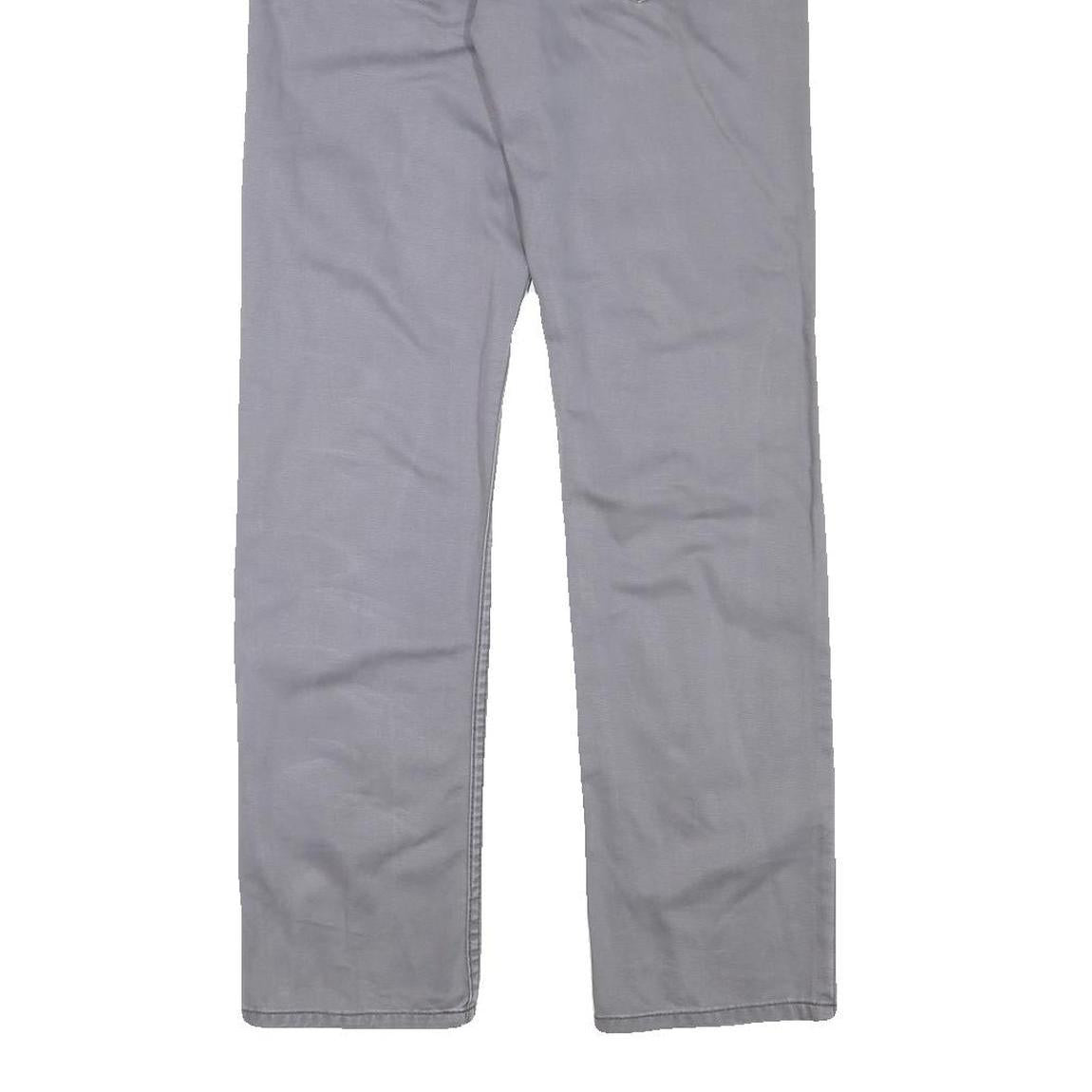 LEE Mens Cotton Blend Grey Regular Straight Trousers W29 L30 Zip Closure Casual