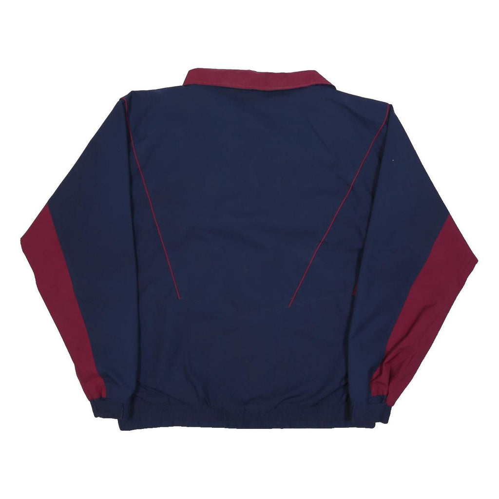 THOMAS WILSON Mens Navy & Maroon Colourblock Zip Jacket L Polyester Casual
