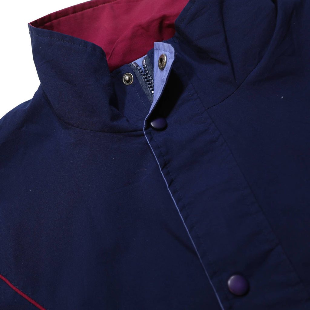 THOMAS WILSON Mens Navy & Maroon Colourblock Zip Jacket L Polyester Casual