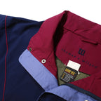 THOMAS WILSON Mens Navy & Maroon Colourblock Zip Jacket L Polyester Casual