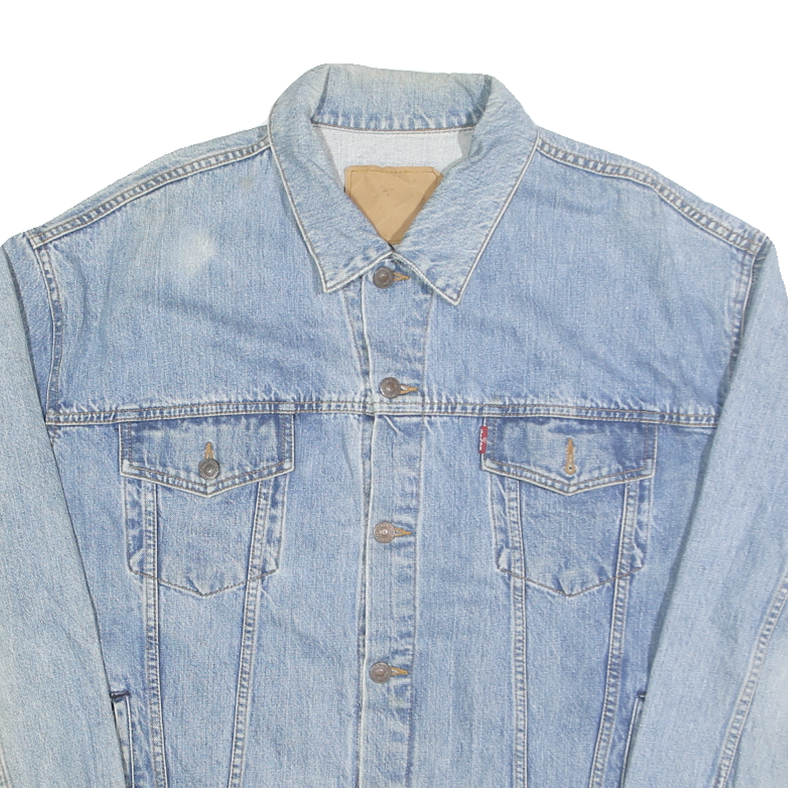 LEVI'S Mens Blue Denim Jacket XL Cotton Classic Button Closure Casual Style