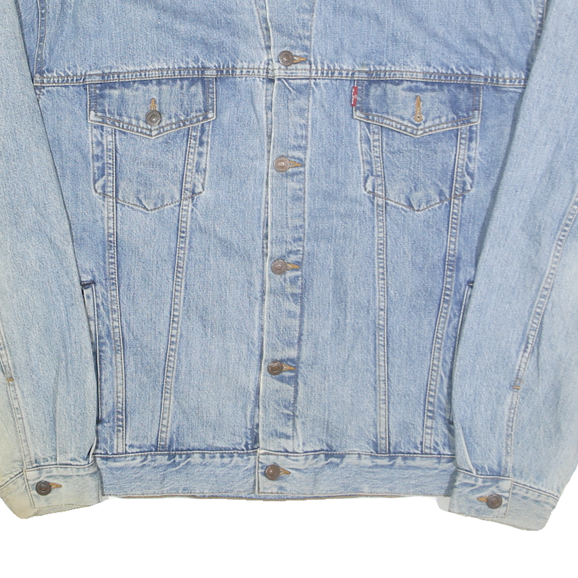 LEVI'S Mens Blue Denim Jacket XL Cotton Classic Button Closure Casual Style