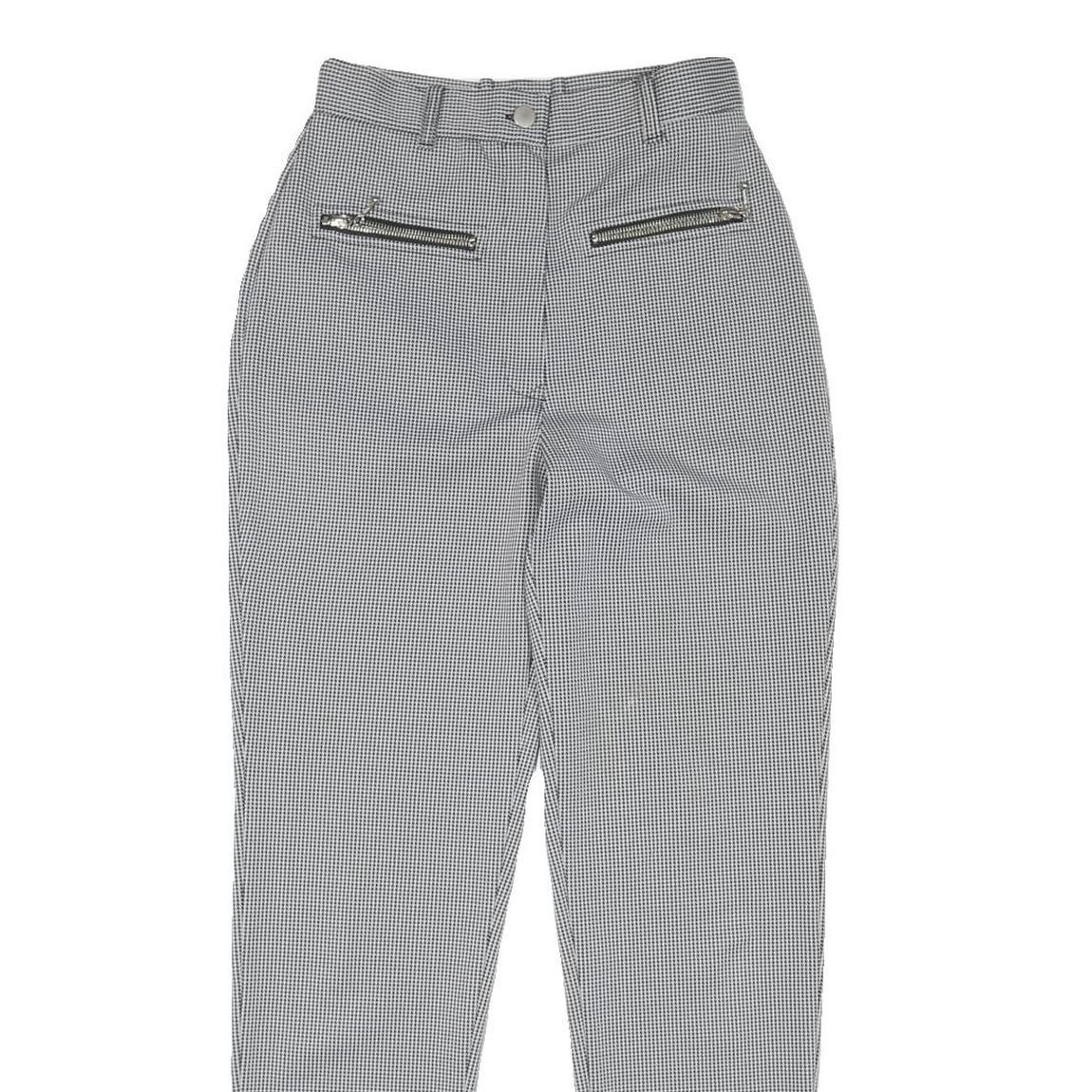 Womens Cotton Blend Check Regular Fit Straight Leg Trousers W26 L29