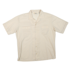 KINGSPORT Mens Cream Regular Fit Short Sleeve Shirt L Lightweight Polyester