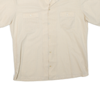 KINGSPORT Mens Cream Regular Fit Short Sleeve Shirt L Lightweight Polyester