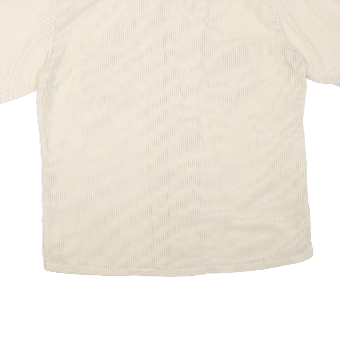 KINGSPORT Mens Cream Regular Fit Short Sleeve Shirt L Lightweight Polyester