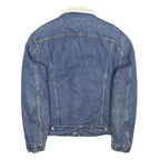 LEVI'S 80s Mens Blue Sherpa Collar Denim Jacket L Cotton Blend Button Closure