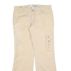 GUESS Womens Cotton Blend Beige Relaxed Cargo Trousers W32 L32 Casual Utility
