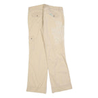 GUESS Womens Cotton Blend Beige Relaxed Cargo Trousers W32 L32 Casual Utility