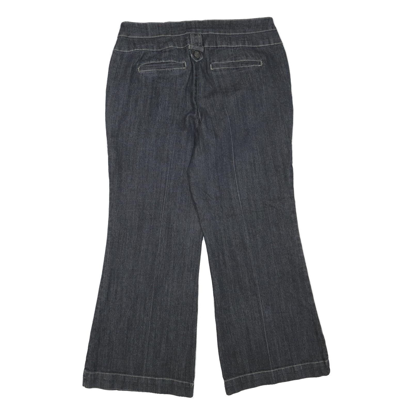 Womens Regular Fit Wide-Leg Denim Cotton Blend Jeans W34 L28 Stylish Comfort