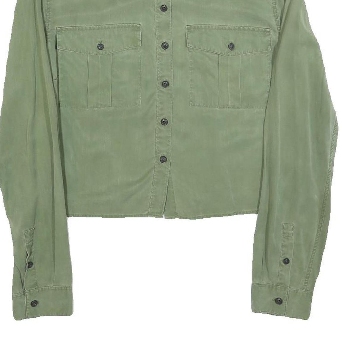 JACK WILLS Womens Green Plain Shirt UK 8 Button Long Sleeve Casual Lightweight