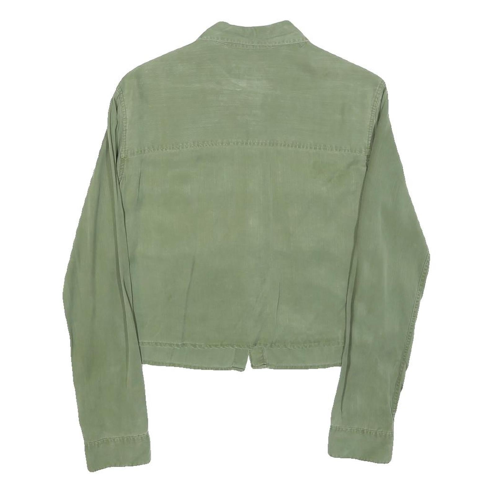 JACK WILLS Womens Green Plain Shirt UK 8 Button Long Sleeve Casual Lightweight