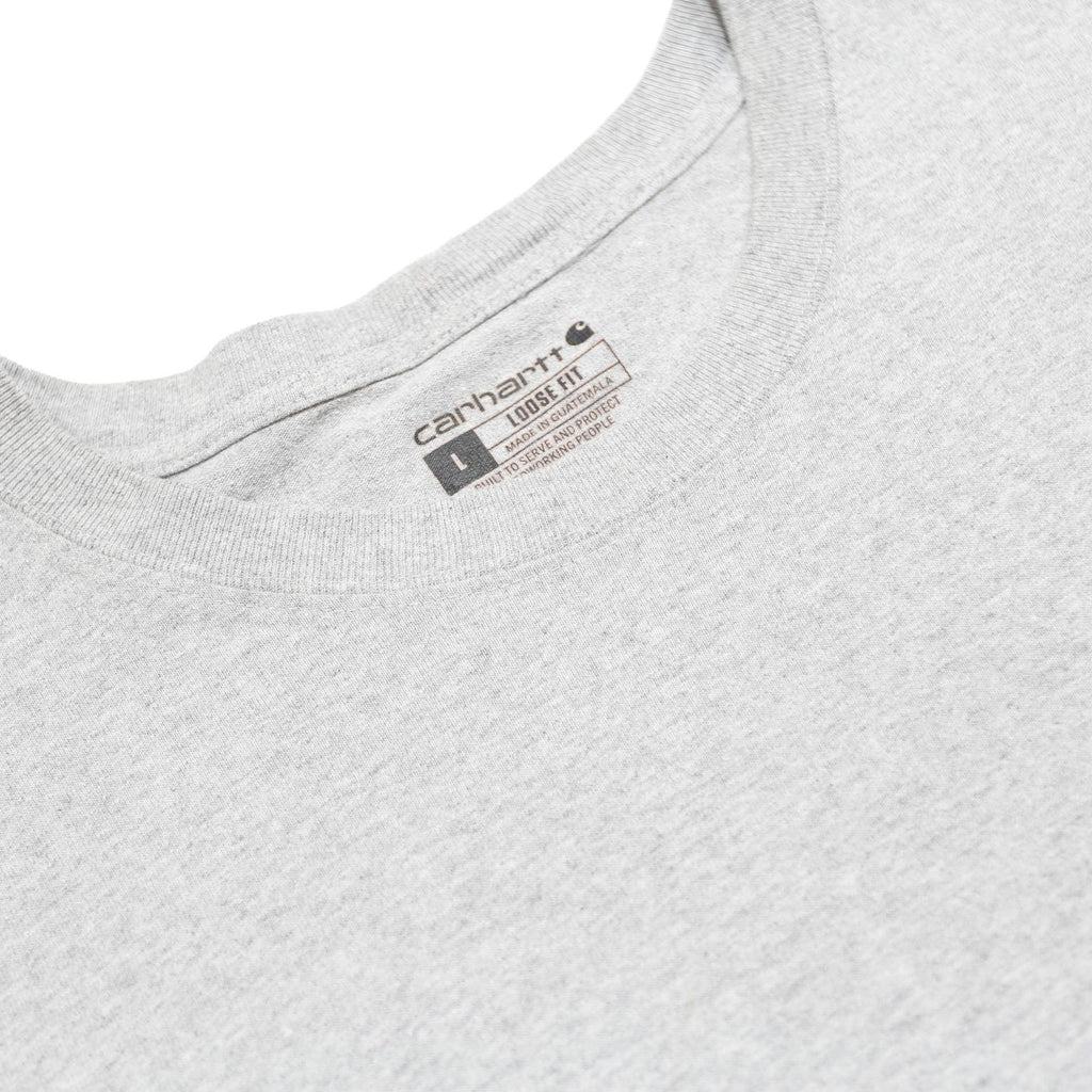 CARHARTT Mens Grey & Light Yellow Pocket T-Shirt L Cotton Blend Crew Neck Short