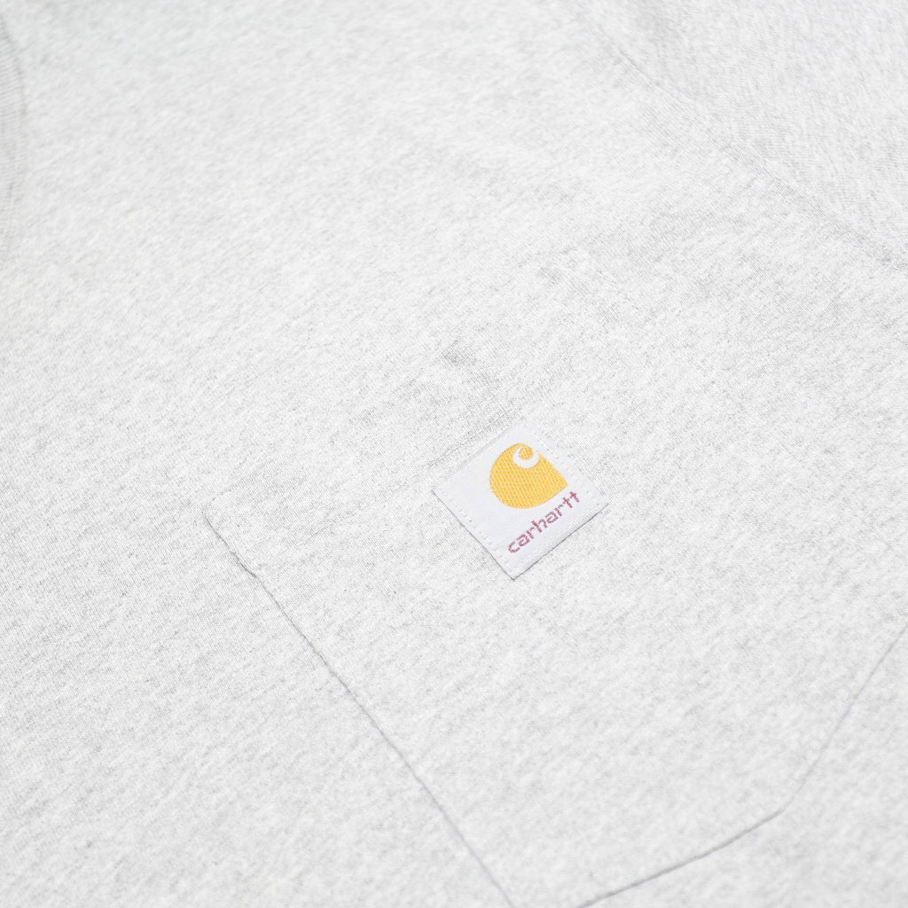 CARHARTT Mens Grey & Light Yellow Pocket T-Shirt L Cotton Blend Crew Neck Short