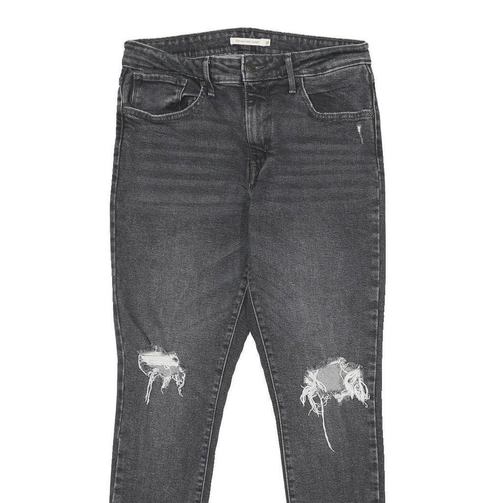 LEVI'S 721 High Rise Skinny Womens Jeans Black Slim Skinny Denim W30 L30