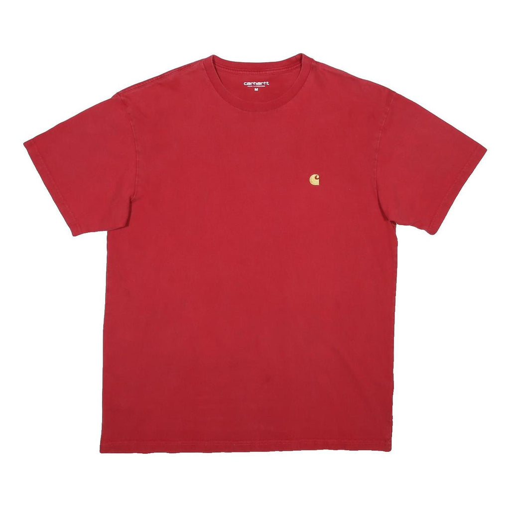 CARHARTT WIP Mens Red Crew Neck Short Sleeve T-Shirt M Classic Cotton Casual