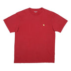 CARHARTT WIP Mens Red Crew Neck Short Sleeve T-Shirt M Classic Cotton Casual