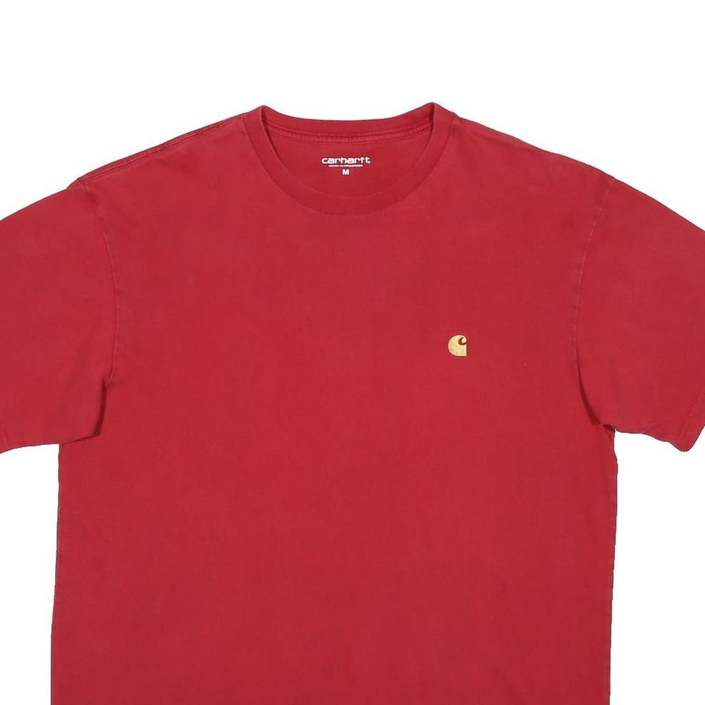 CARHARTT WIP Mens Red Crew Neck Short Sleeve T-Shirt M Classic Cotton Casual
