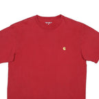 CARHARTT WIP Mens Red Crew Neck Short Sleeve T-Shirt M Classic Cotton Casual