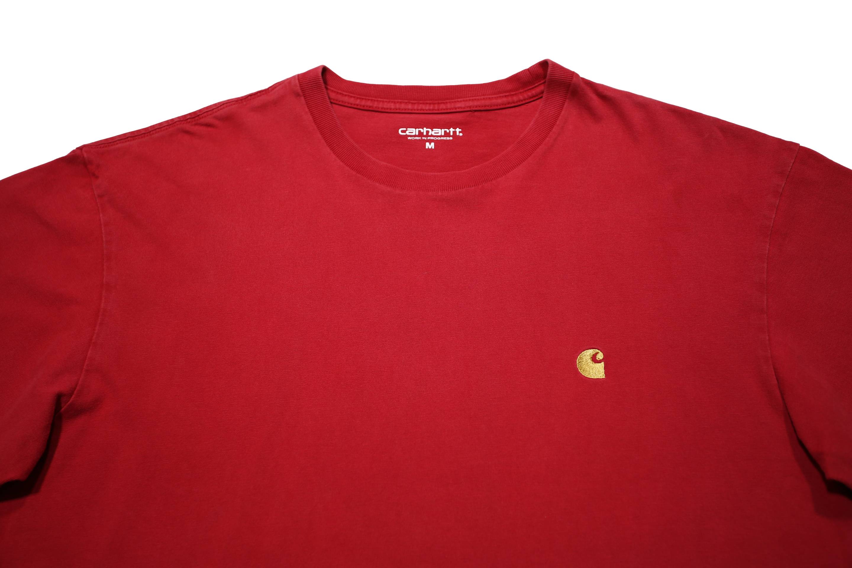 CARHARTT WIP Mens Red Crew Neck Short Sleeve T-Shirt M Classic Cotton Casual