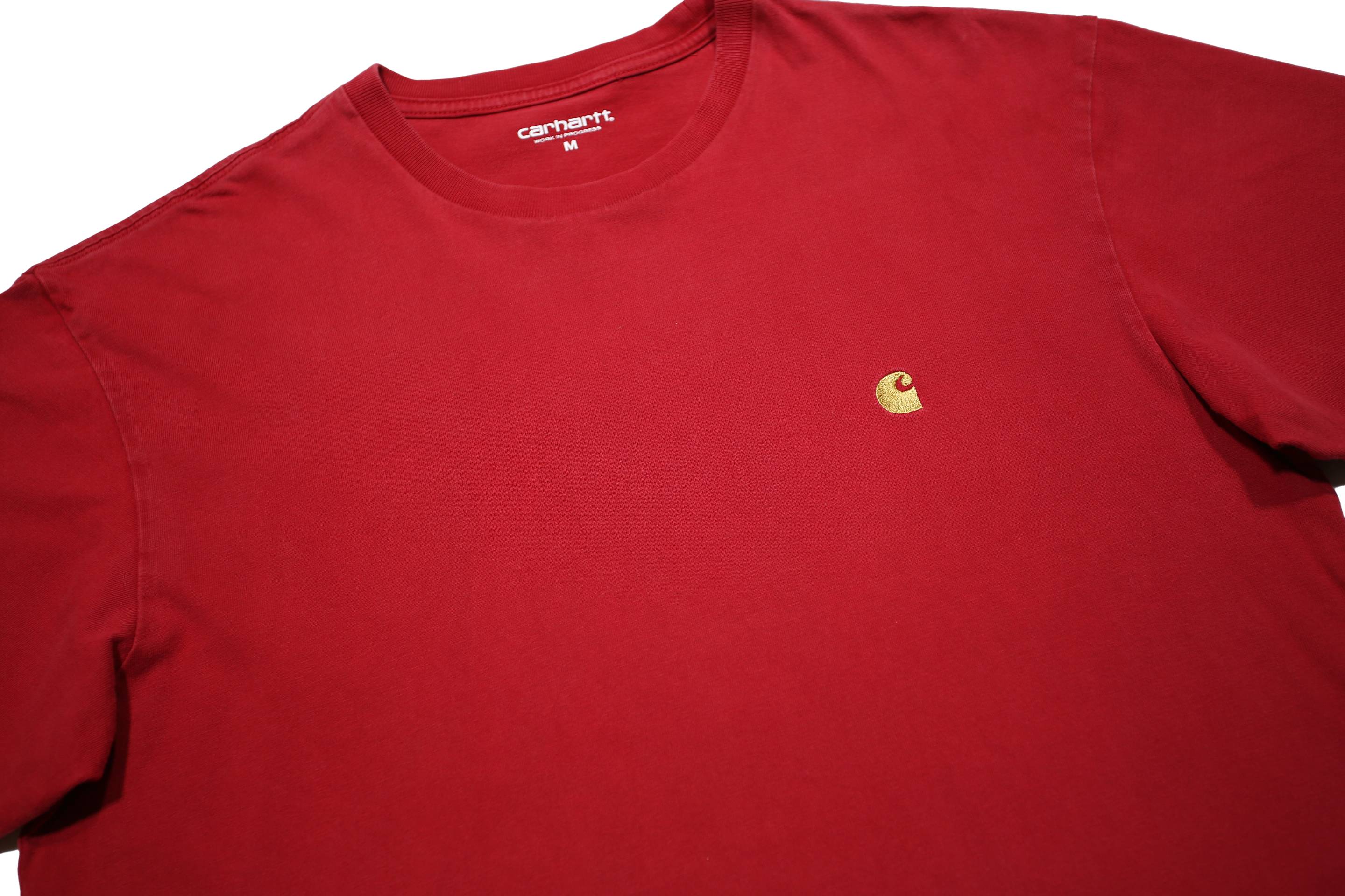 CARHARTT WIP Mens Red Crew Neck Short Sleeve T-Shirt M Classic Cotton Casual