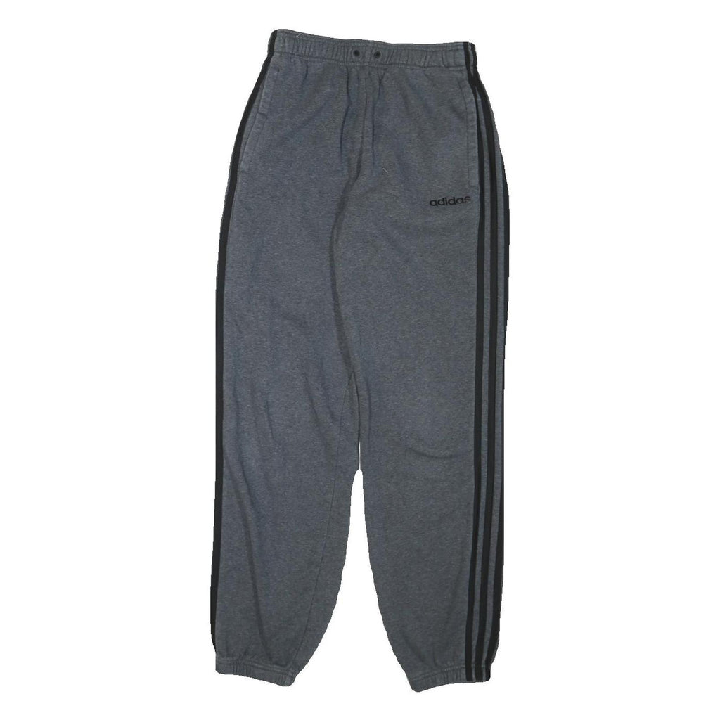 ADIDAS Mens Joggers Grey Black S W26 L30 Cotton Blend Slim Tapered Fit