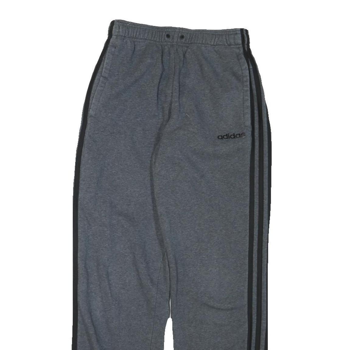 ADIDAS Mens Joggers Grey Black S W26 L30 Cotton Blend Slim Tapered Fit