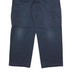 DICKIES Mens Cotton Blend Navy Relaxed Cargo Trousers W38 L30 Workwear Utility