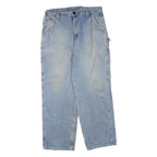 CARHARTT Mens Light Blue Regular Fit Straight Denim Jeans W36 L32 Workwear Zip