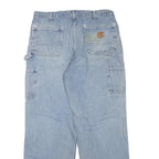 CARHARTT Mens Light Blue Regular Fit Straight Denim Jeans W36 L32 Workwear Zip