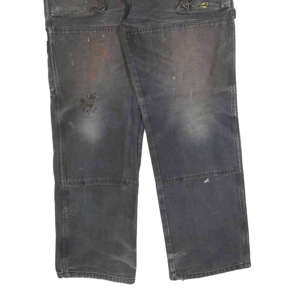 DICKIES Mens Cotton Blend Black Regular Straight Trousers W34 L32 Workwear