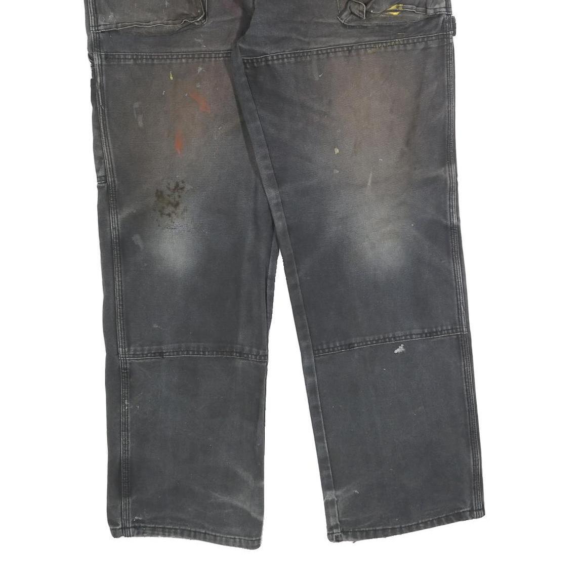 DICKIES Mens Cotton Blend Black Regular Straight Trousers W34 L32 Workwear