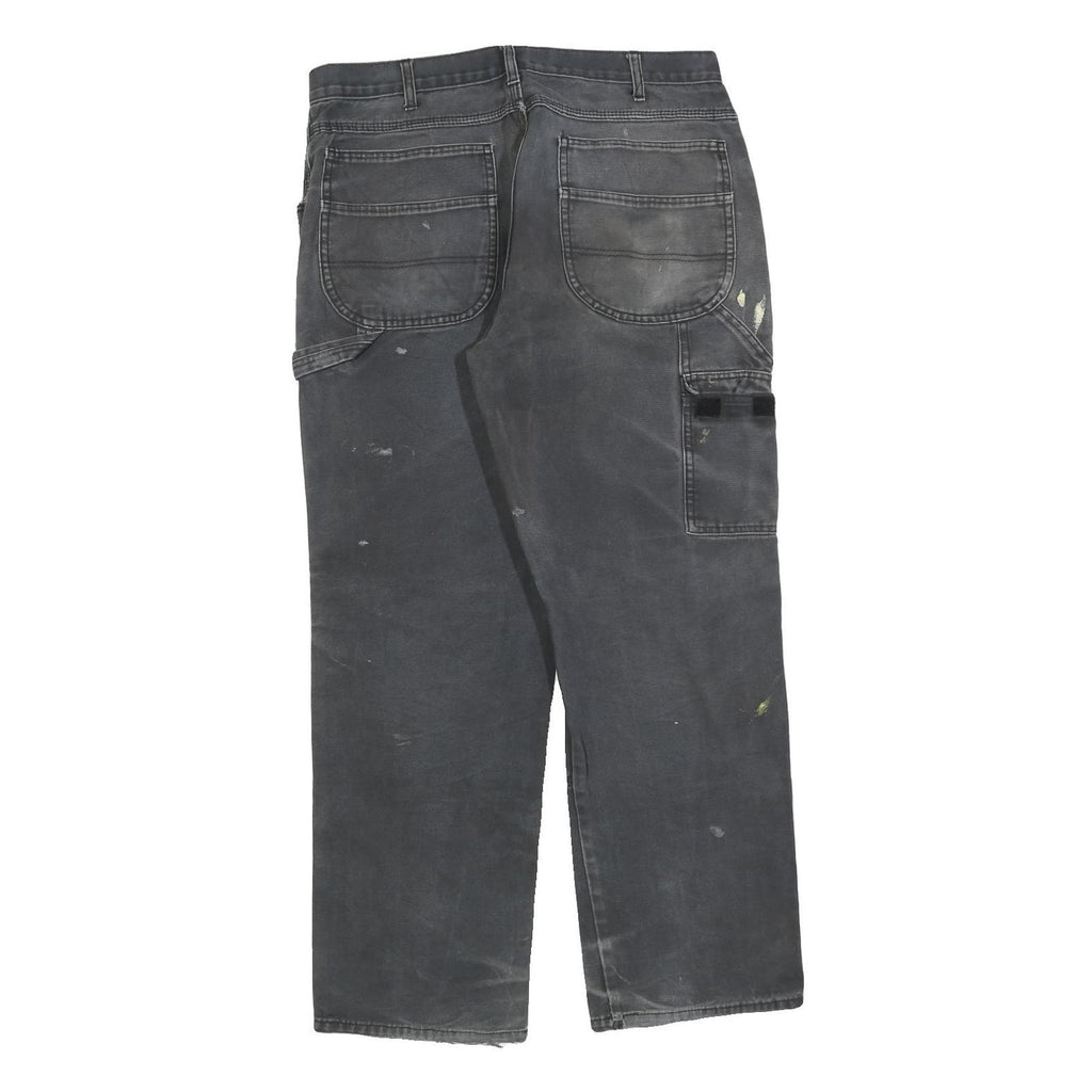 DICKIES Mens Cotton Blend Black Regular Straight Trousers W34 L32 Workwear