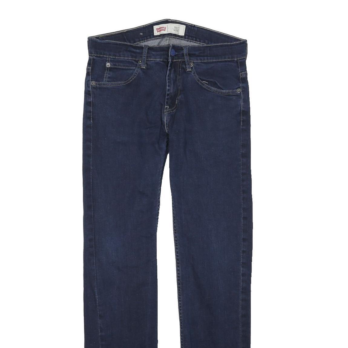 LEVI'S 511 Slim Womens Jeans Blue Slim Skinny Denim Dark W30 L31 Zip Cotton