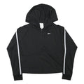 REEBOK Womens Black & White Hooded Jacket XS Polyester Blend Zip Casual