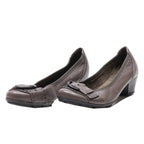 GABOR Court Heels Grey Leather Womens UK 4.5