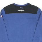 PUMA Mens Blue & Black Sweatshirt Crew Neck S Cotton Logo Graphic