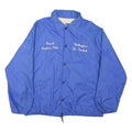 IMP PRINT Mens Blue Coach Jacket M Nylon Button Plain Lightweight