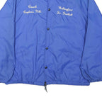 IMP PRINT Mens Blue Coach Jacket M Nylon Button Plain Lightweight