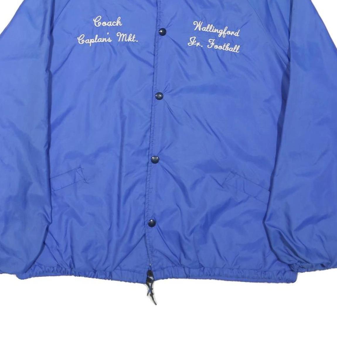 IMP PRINT Mens Blue Coach Jacket M Nylon Button Plain Lightweight