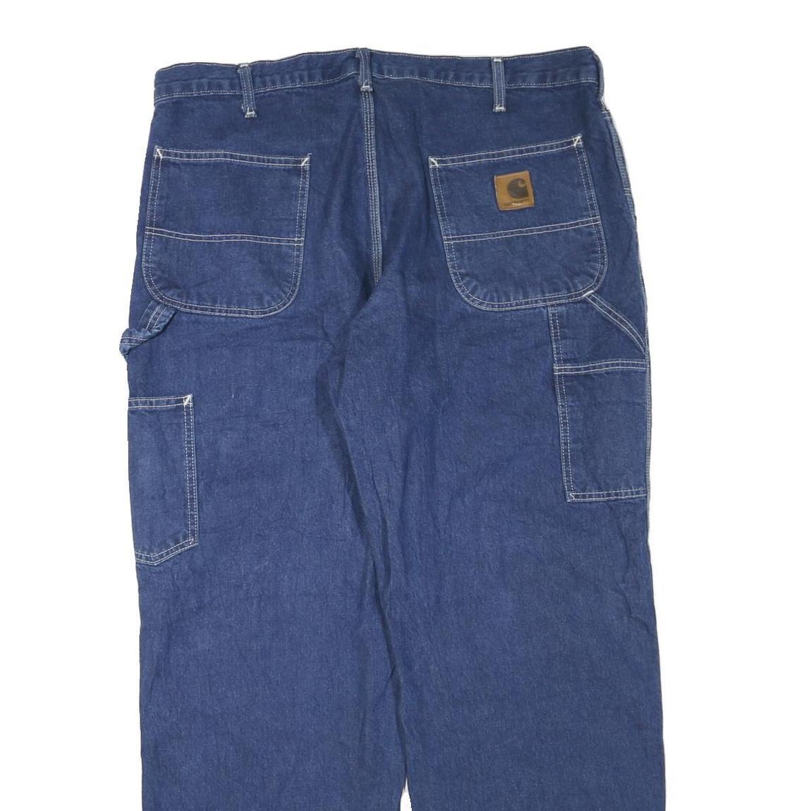 CARHARTT Mens Regular Fit Denim Blue Jeans W38 L31 Workwear Zip Closure