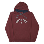 THE NORTH FACE Mens Maroon Hoodie L Cotton Blend Casual Pullover Hooded