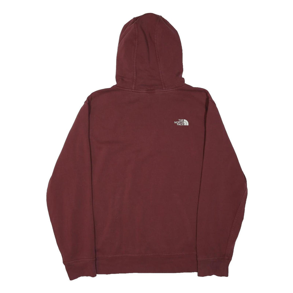 THE NORTH FACE Mens Maroon Hoodie L Cotton Blend Casual Pullover Hooded