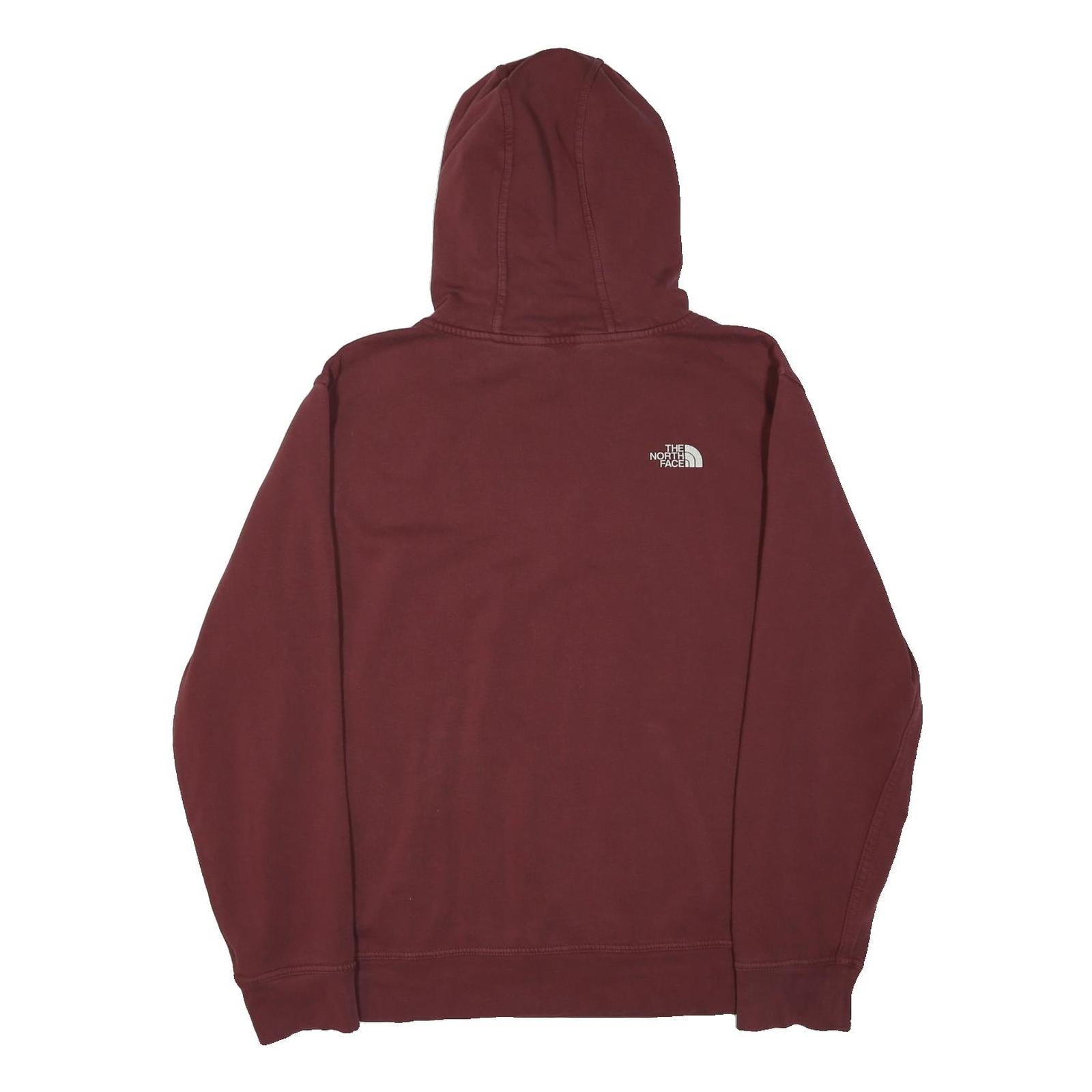 THE NORTH FACE Mens Maroon Hoodie L Cotton Blend Casual Pullover Hooded